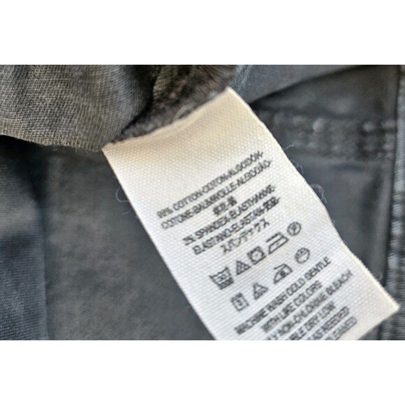 Free People Jean Jacket Washed Black Denim Trucker Size Small S Stretch - Picture 15 of 15
